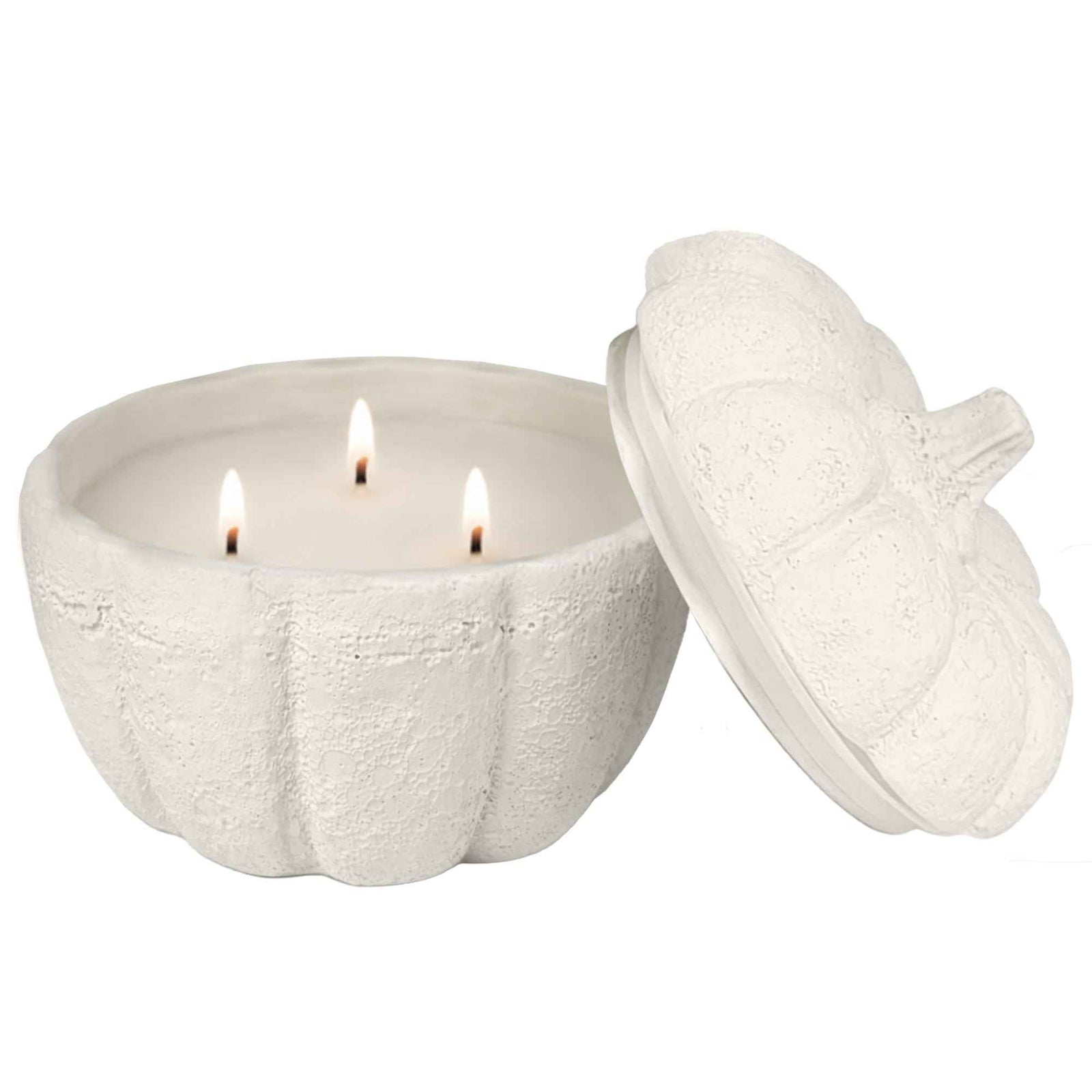 Cashmere and Vanilla Soy Candle - Cement Pumpkin Jar - 13.5 oz