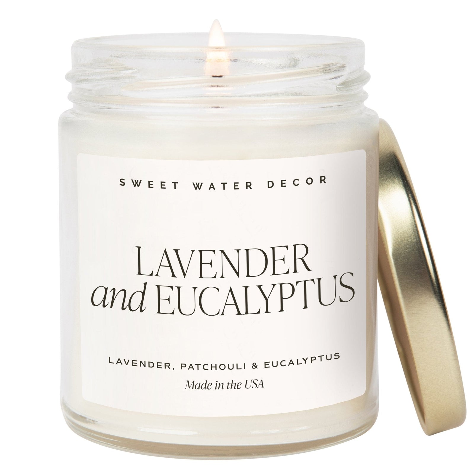 Lavender and Eucalyptus Soy Candle - Clear Jar - 9 oz