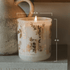 Gold Floral Soy Candle - White Translucent Tinted Glass Jar - 12 oz (Fresh Apple Blossom)