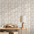 Bohemian Wallpaper featuring Hamsa Hand Motifs in Beige and White - C273