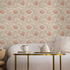 Art Nouveau Wallpaper with Stylized Tulips in Beige, Green, and Terracotta - C361