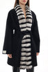 Genuine  French Orylag Fur Italian Cashmere Wool Coat 85cm