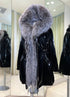 Genuine Silver Fox Fully Lined Hood Rabbit Insulated Parka