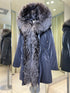 Genuine Silver Fox Fully Lined Hood Rabbit Insulated Parka