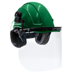 Cap-Style Hard Hat Kit with Mountable Earmuffs and Hi-Transparency Face Shield