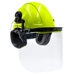 Cap-Style Hard Hat Kit with Mountable Earmuffs and Hi-Transparency Face Shield