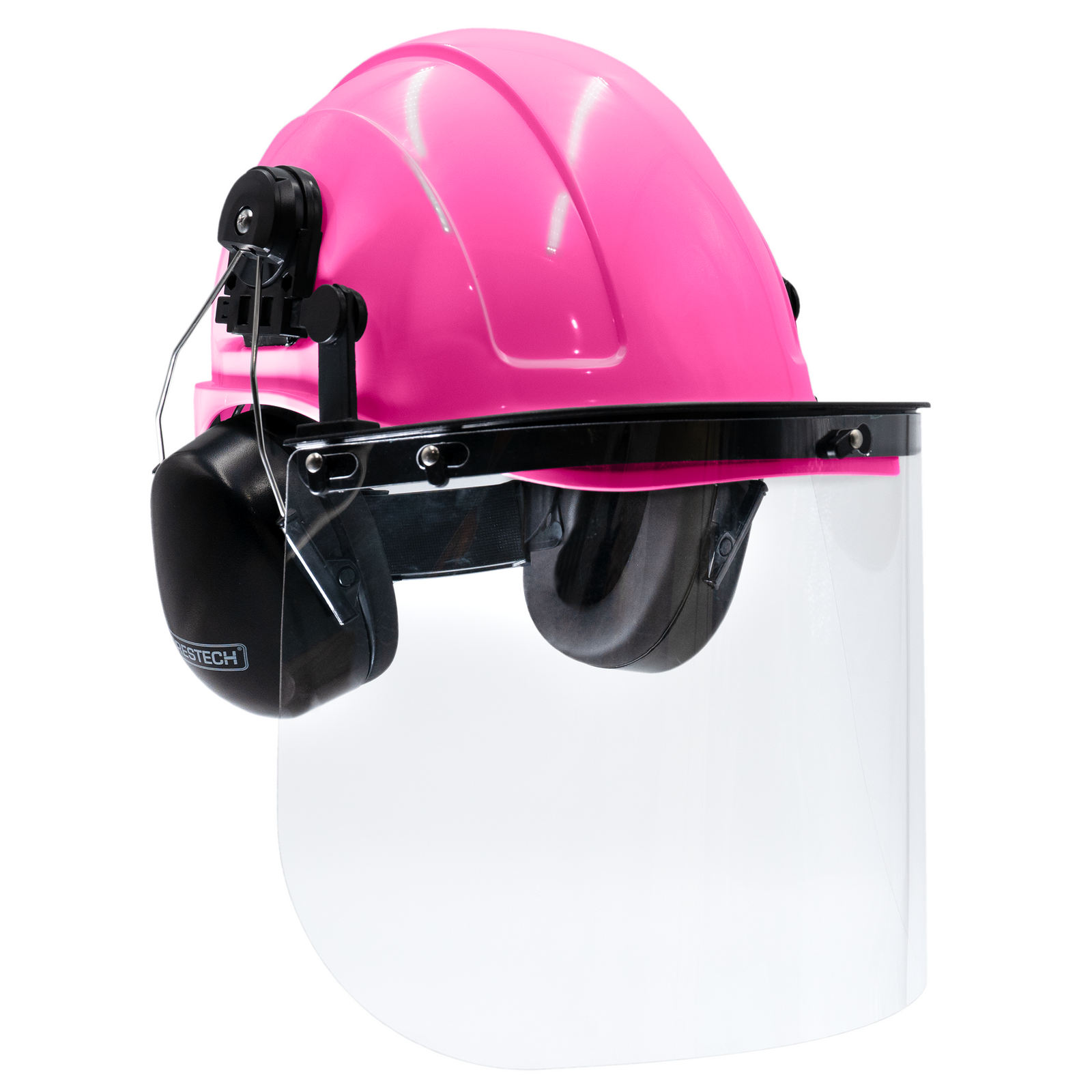 Cap-Style Hard Hat Kit with Mountable Earmuffs and Hi-Transparency Face Shield