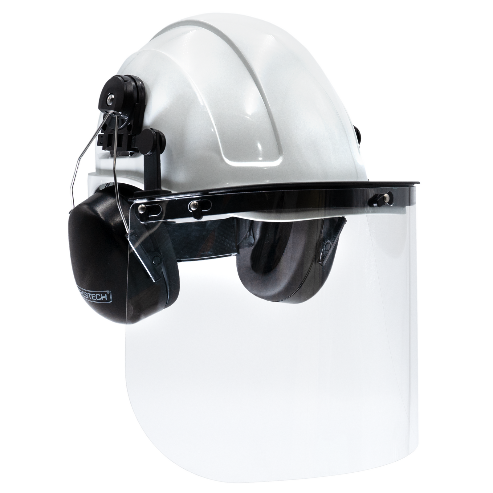 Cap-Style Hard Hat Kit with Mountable Earmuffs and Hi-Transparency Face Shield