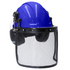 Safety Cap-Style Helmet System with Iron Mesh Face Shield and Earmuffs Black