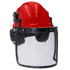 Safety Cap-Style Helmet System with Iron Mesh Face Shield and Earmuffs Black