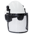 Safety Cap-Style Helmet System with Iron Mesh Face Shield and Earmuffs Black