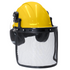 Safety Cap-Style Helmet System with Iron Mesh Face Shield and Earmuffs Black