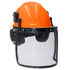 Safety Cap-Style Helmet System with Iron Mesh Face Shield and Earmuffs Black