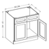 36 Inch Gray Stained Shaker Single Sink Bathroom Vanity