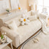 Embossed Leaf Cotton Quilted Sofa Cover Non-Slip Couch Protector with Thick Padding