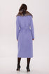 Genuine Silver Fox Virgin Wool Wrap Coat in Lavender