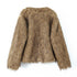 Women's Collarless Shaggy Faux Fur Jacket BYMANYC ® New York CONTEMPORARY VIBRANT MODERN FASHION - New Collection
