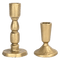 Gold Cast Iron Taper Candle Holders - Set of 2
