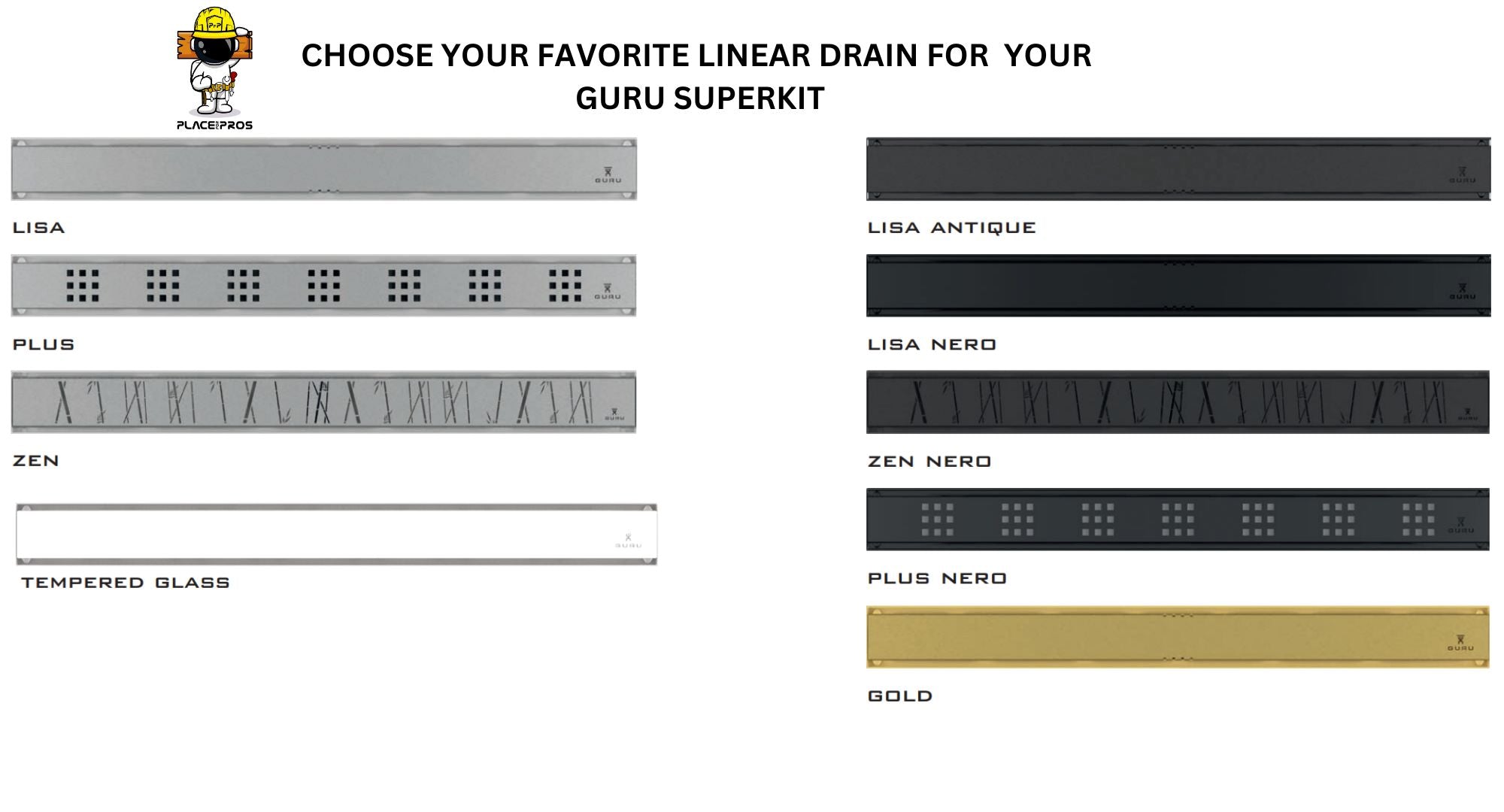 GURU Shower Linear Drain Superkit 49-1/2"x47-1/2" PVC with Drain - SKU: ISU0021 - Tundra Globe