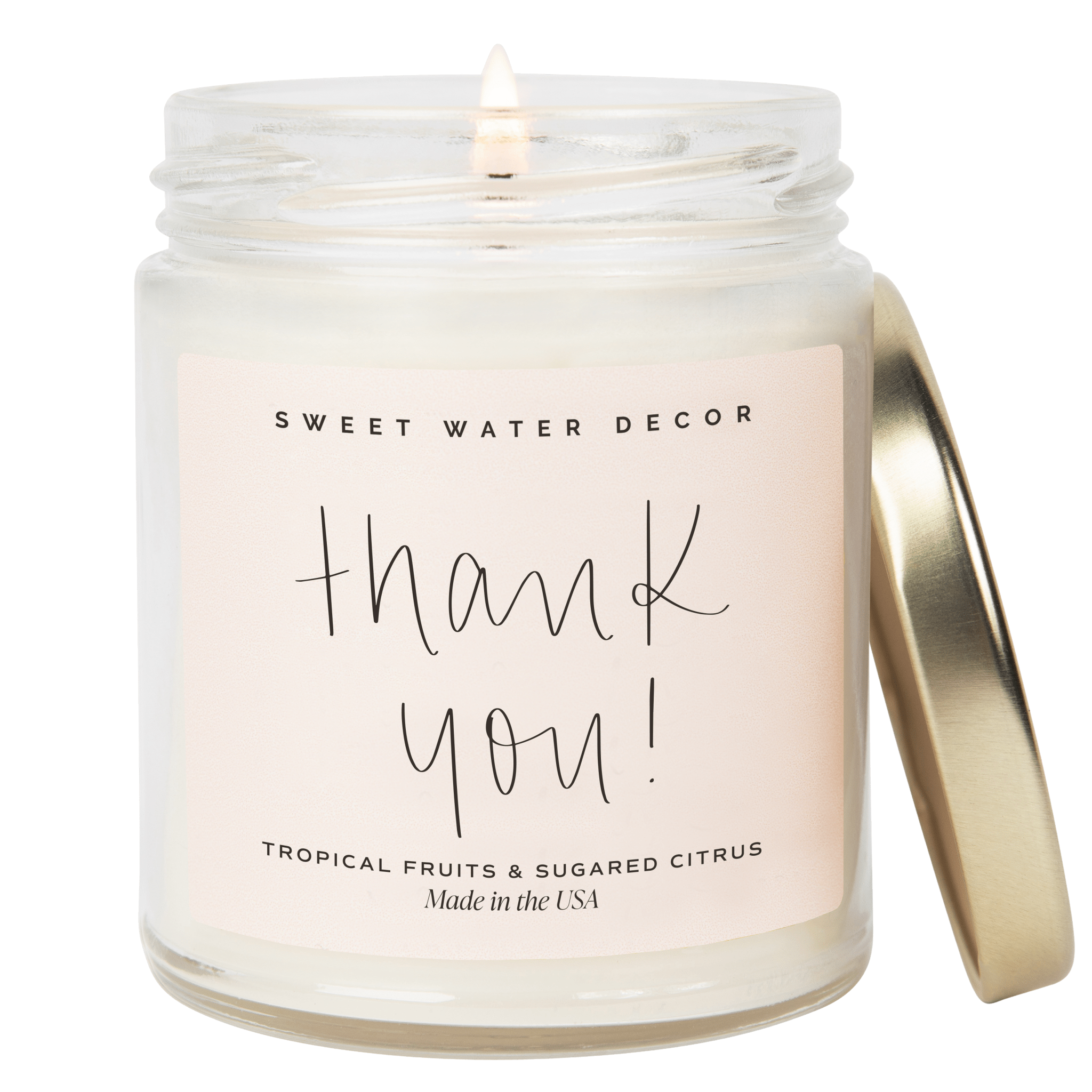 Thank You! Soy Candle - Clear Jar - 9 oz (Island Air)