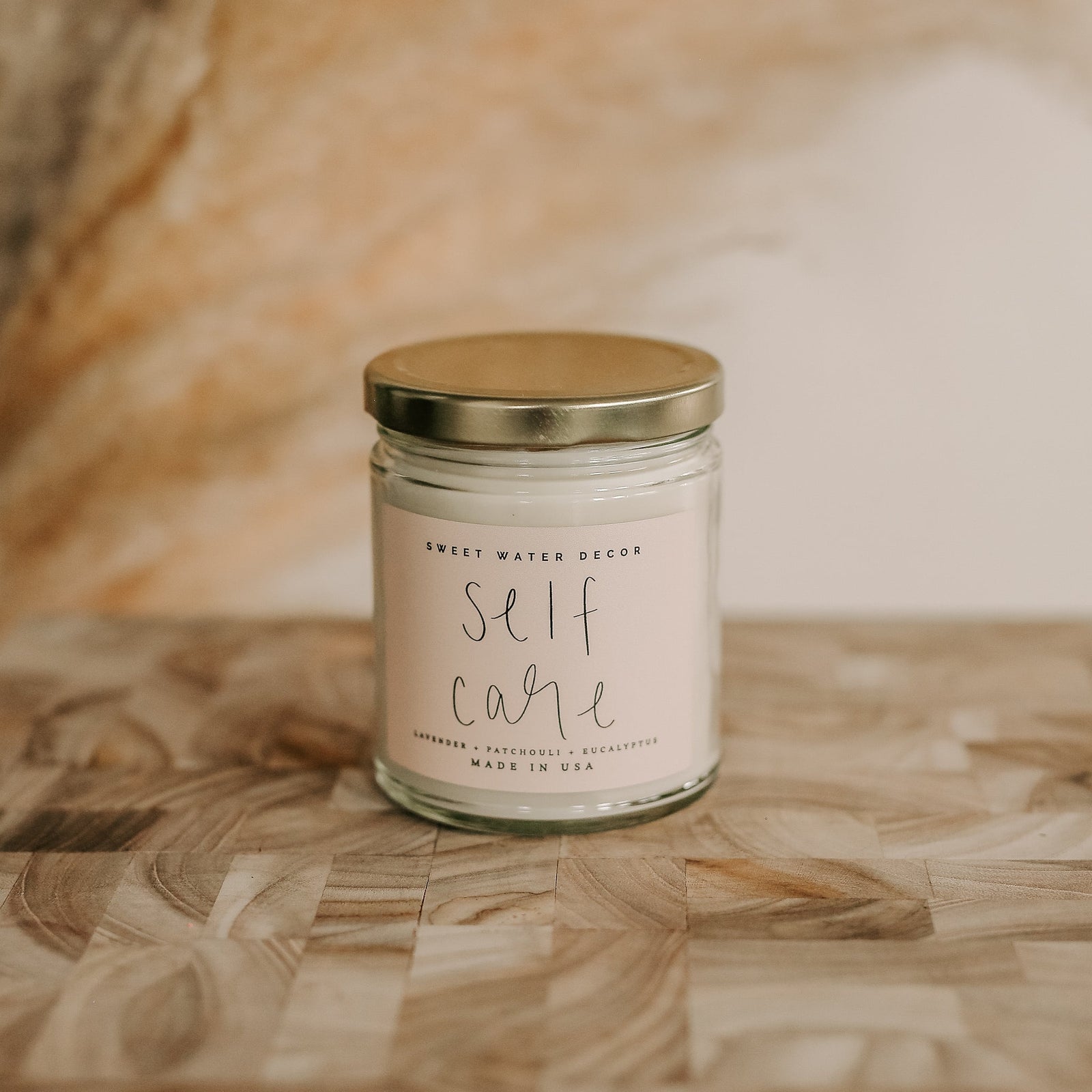 Self Care Soy Candle - Clear Jar - 9 oz (Lavender and Eucalyptus)