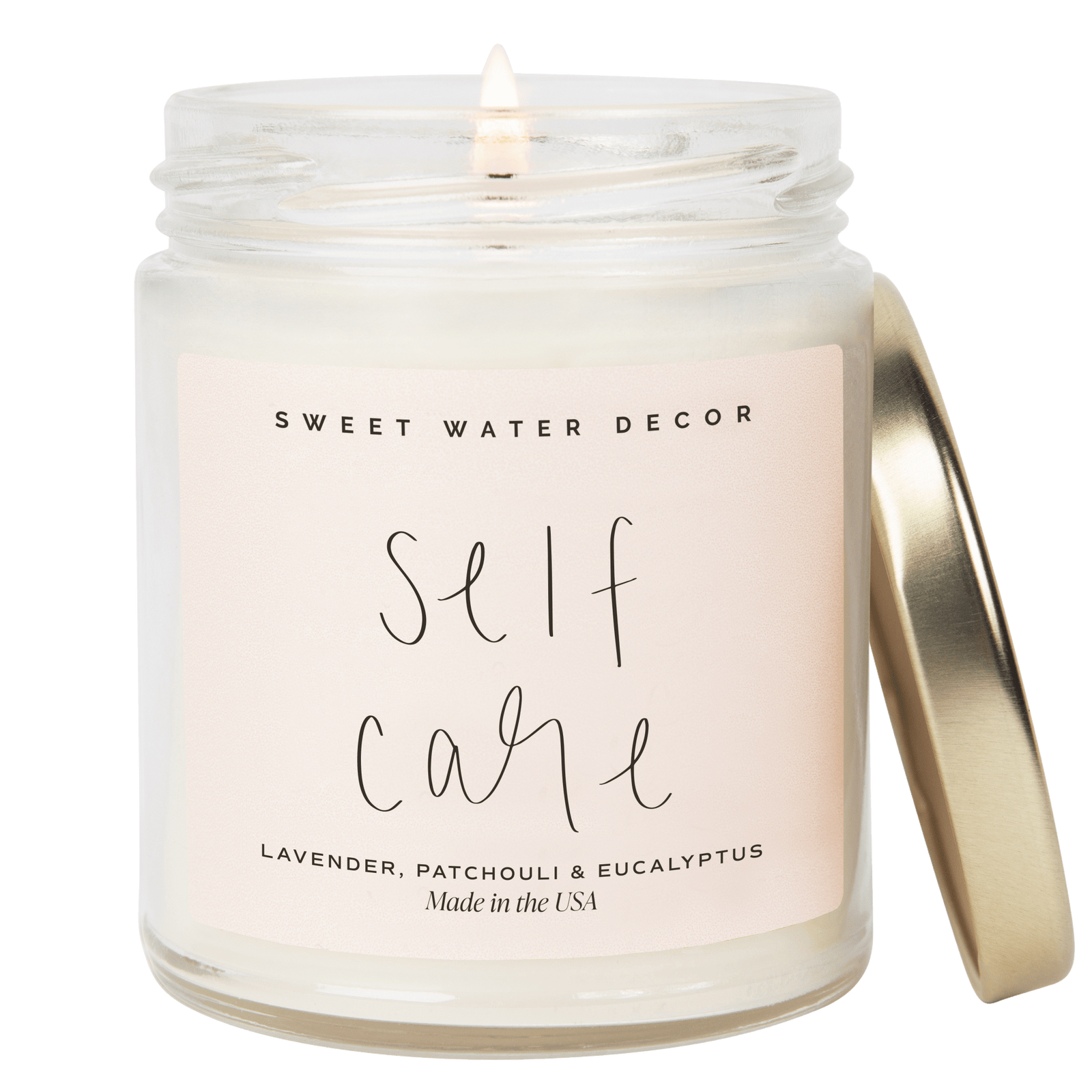 Self Care Soy Candle - Clear Jar - 9 oz (Lavender and Eucalyptus)
