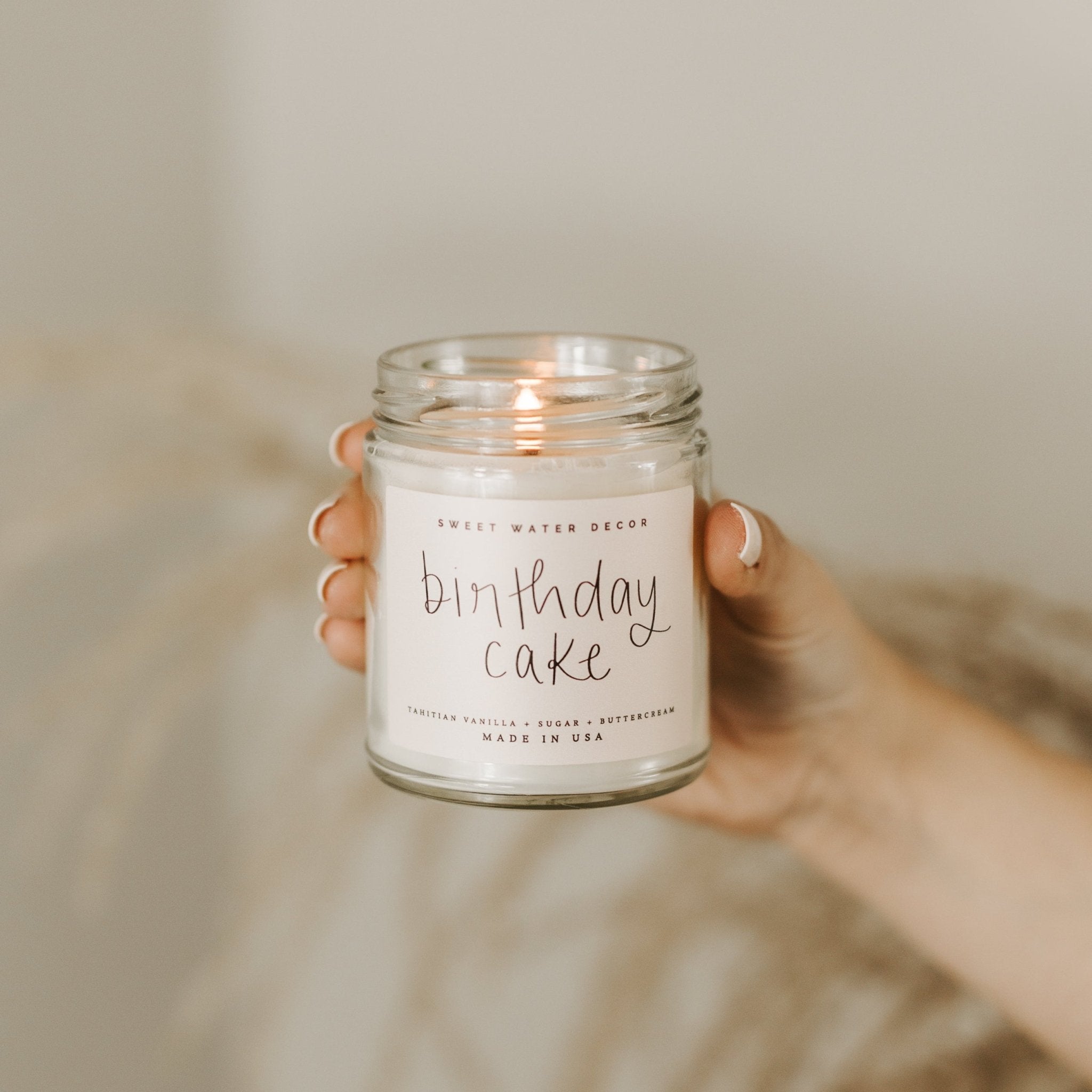 Birthday Cake Soy Candle - Clear Jar - 9 oz