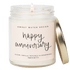 Happy Anniversary Soy Candle - Clear Jar - 9 oz (Palo Santo Patchouli)