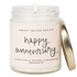 Happy Anniversary Soy Candle - Clear Jar - 9 oz (Palo Santo Patchouli)