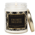 Favorite Sweater Soy Candle - Patterned 9 oz - Clear Jar (Cashmere and Vanilla)