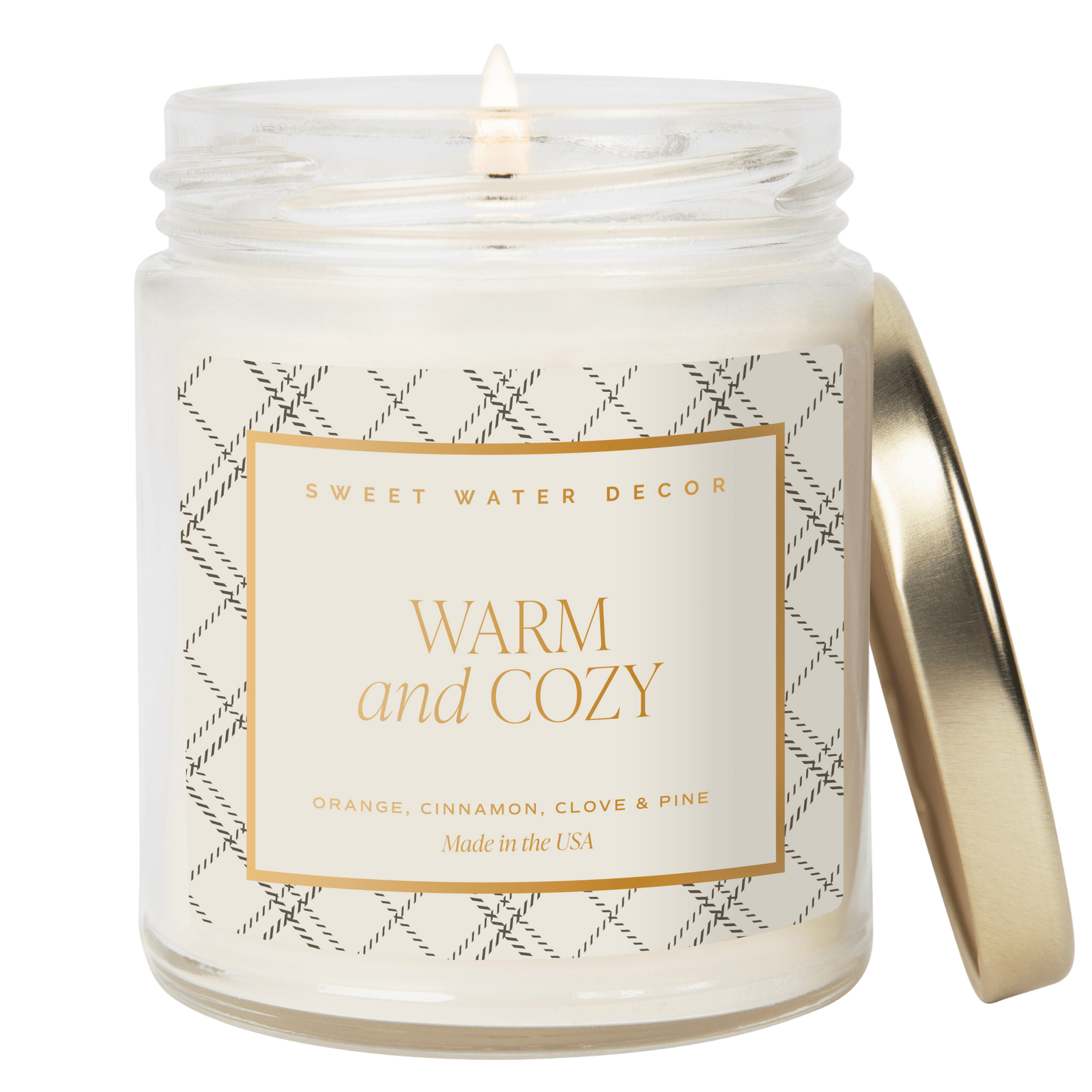 Warm and Cozy Soy Candle - Clear Jar - 9 oz