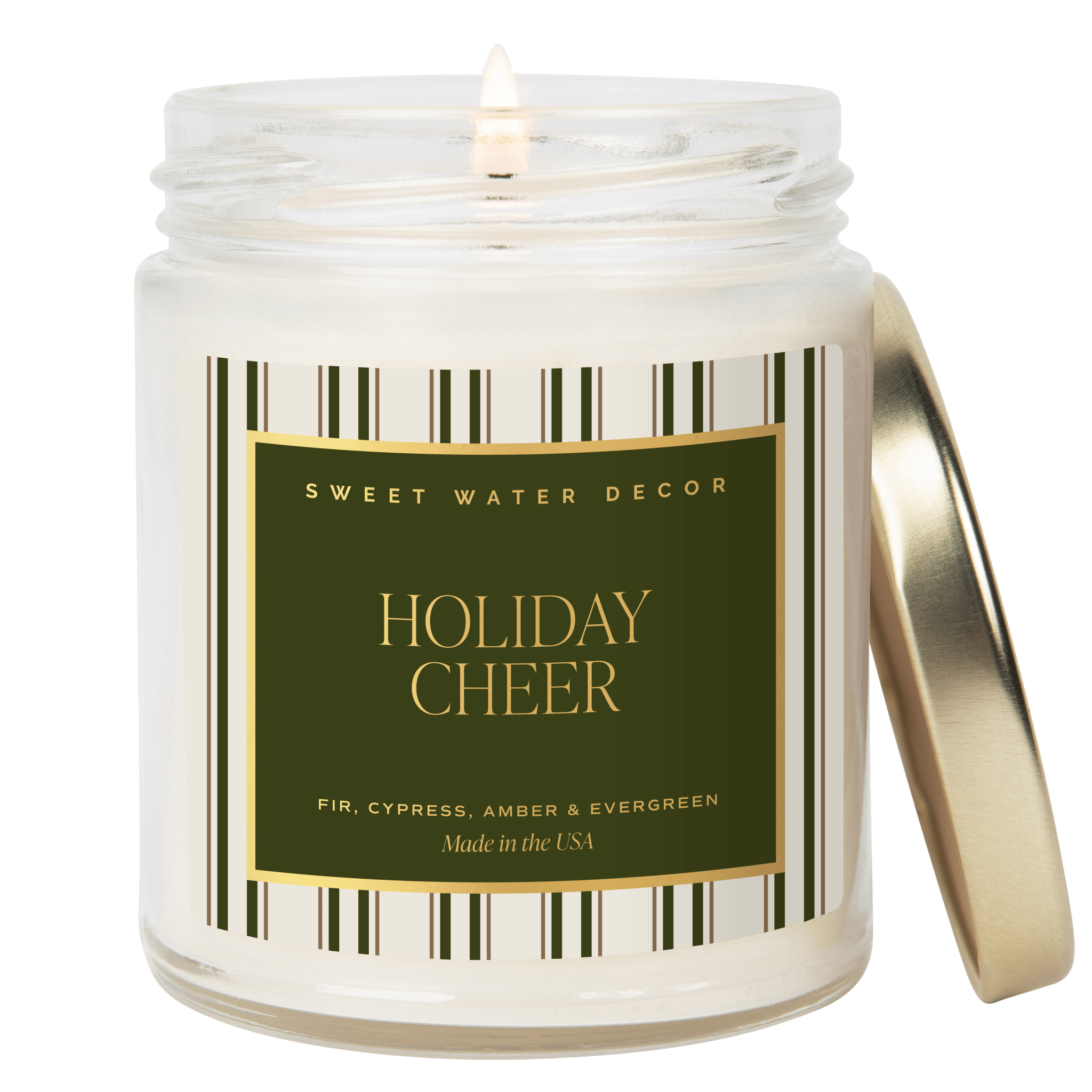 Holiday Cheer Soy Candle - 9 oz Patterned Clear Jar