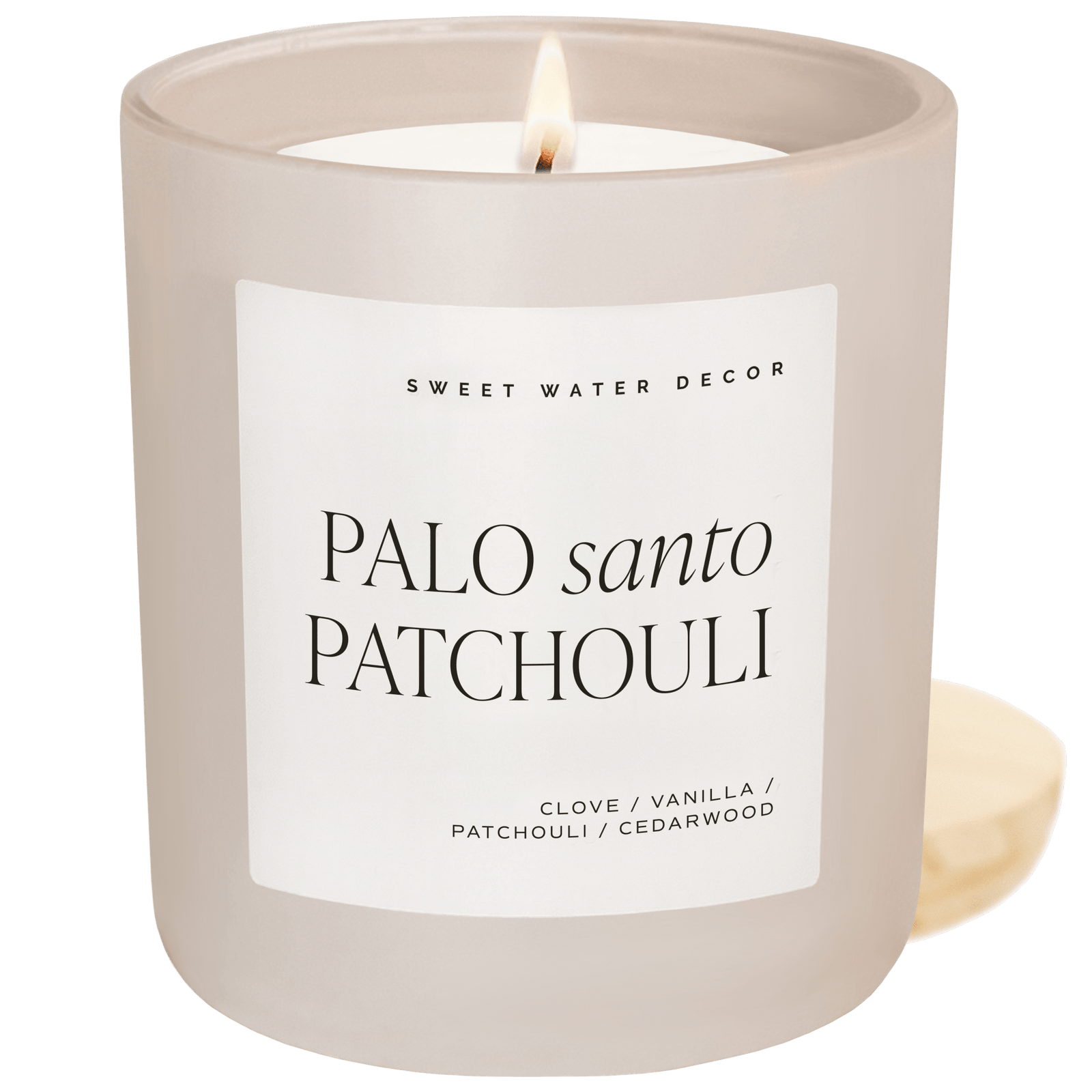 Palo Santo Patchouli Soy Candle - Tan Matte Jar - 15 oz