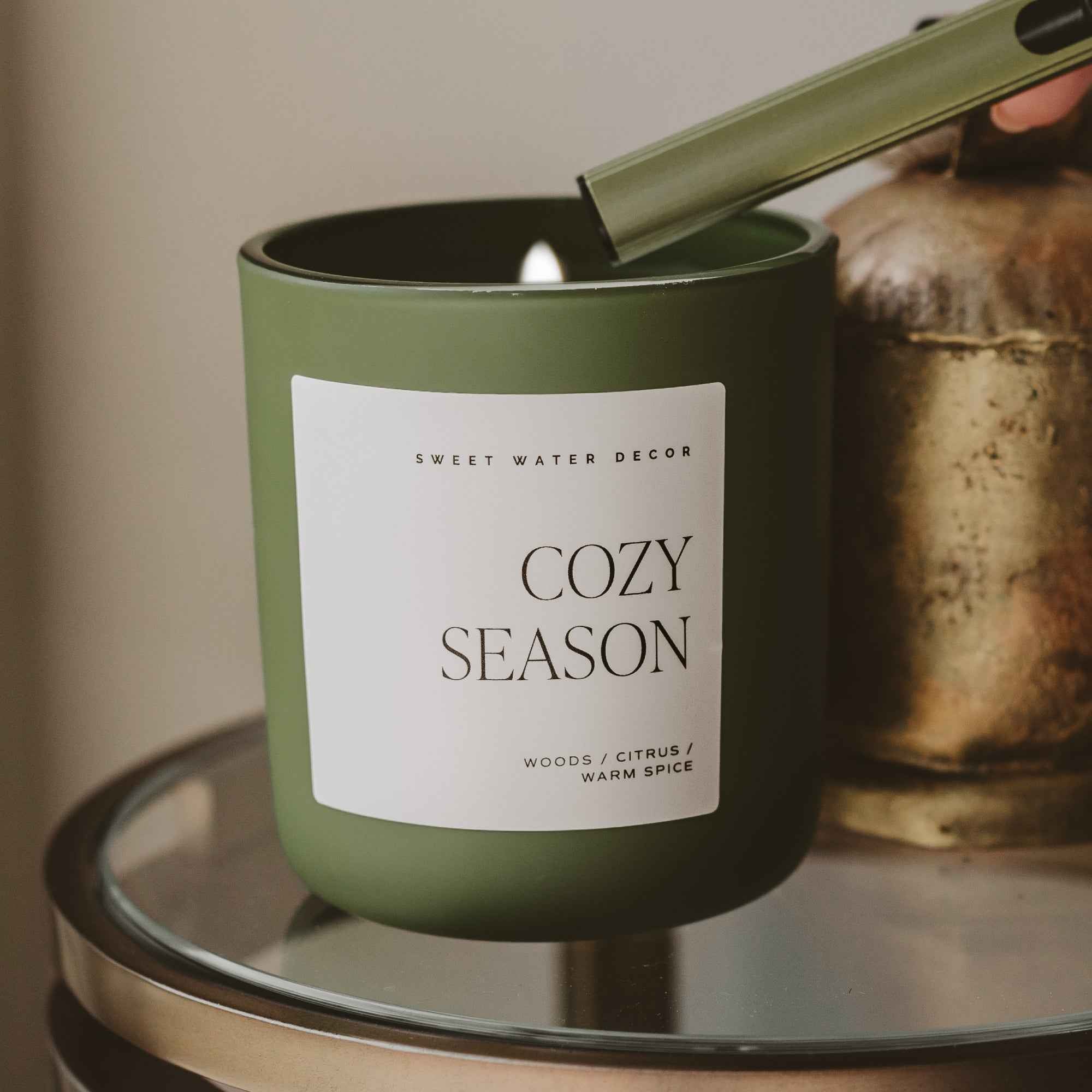Cozy Season Soy Candle - Olive Matte Jar - 15 oz