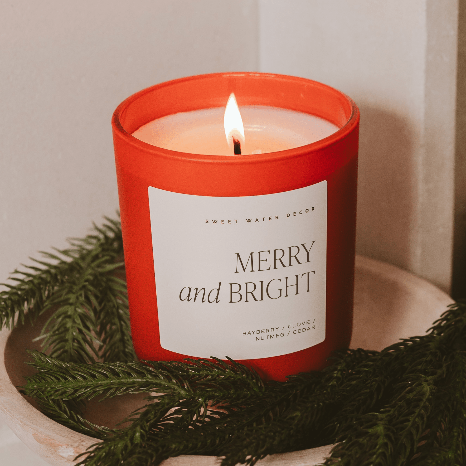 Merry and Bright Soy Candle - Red Matte Jar - 15 oz