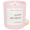 Happy Birthday Soy Candle - Pink Matte Jar - 15 oz (Vanilla Buttercream)
