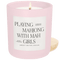 Playing Mahjong with Mah Girls Soy Candle - Pink Matte Jar - 15 oz (Salt and Sea)
