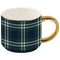 Navy Plaid 14 oz Gold Handle Coffee Mug