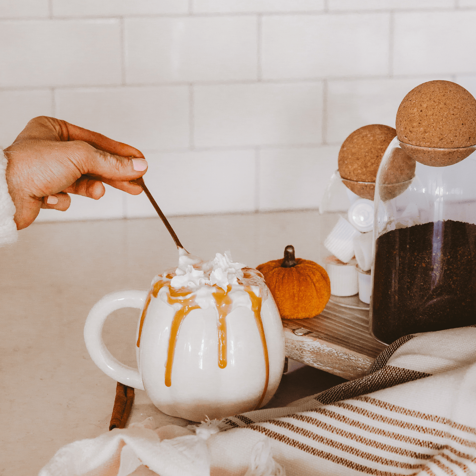 Cream Pumpkin 19oz. Figural Coffee Mug