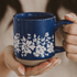 Blue Floral 14oz. Stoneware Coffee Mug