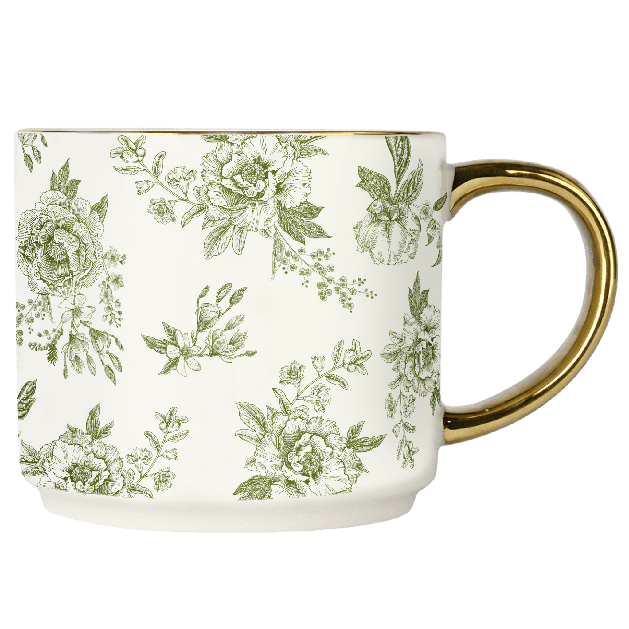 Green Delft 14oz. Coffee Mug