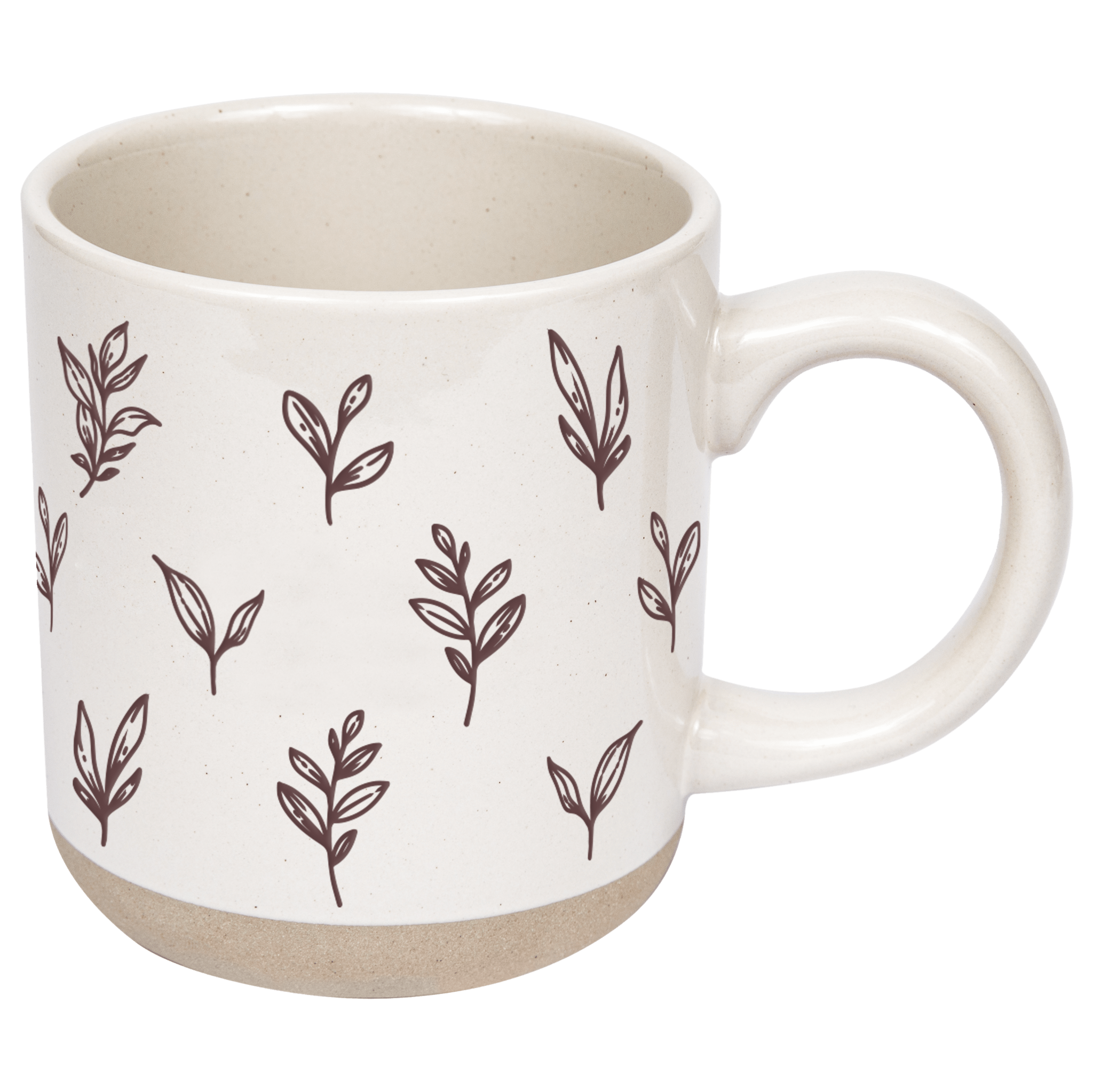 Brown Leaves 14oz. Stoneware Coffee Mug