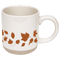 Orange Leaves 14 oz Cream Stoneware Coffee Mug