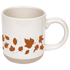 Orange Leaves 14 oz Cream Stoneware Coffee Mug