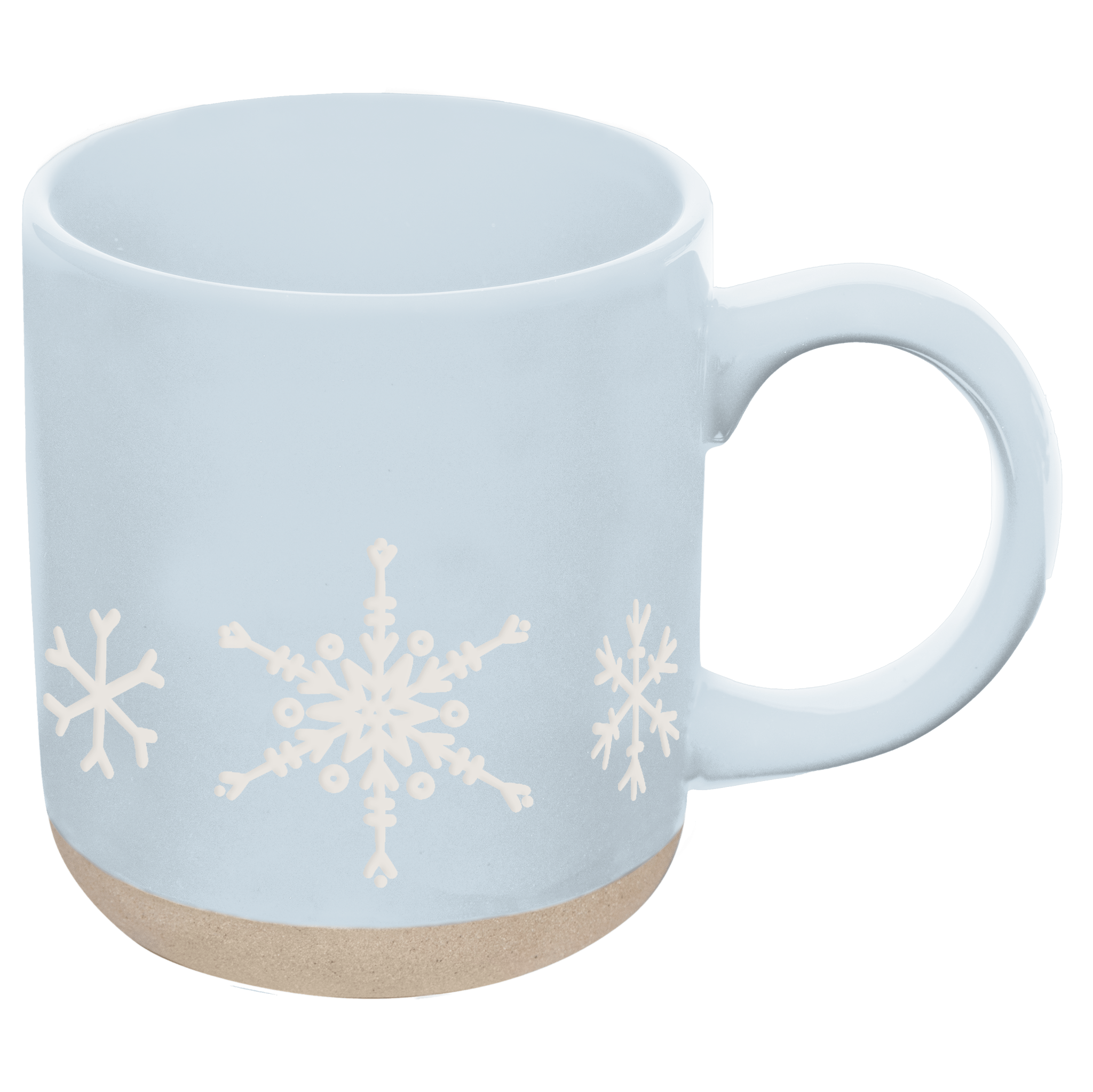 Snowflakes 14oz. Blue Stoneware Coffee Mug