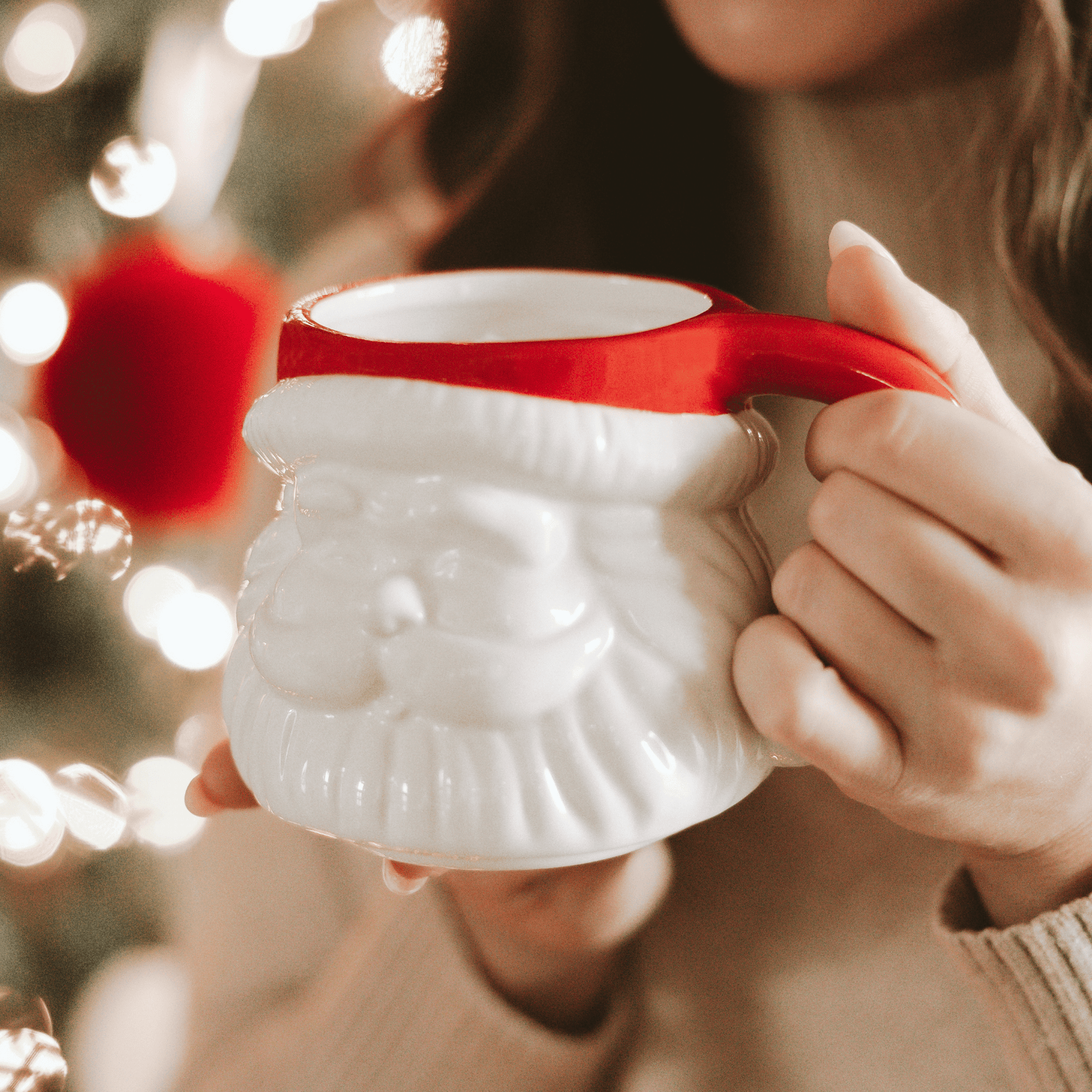 Red Hat Santa 19oz. Figural Coffee Mug