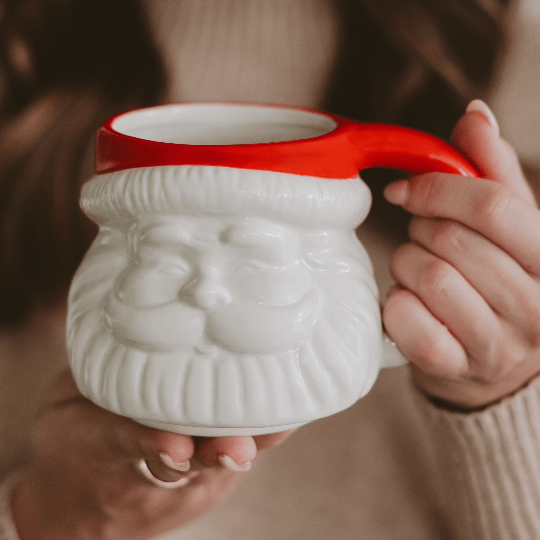 Red Hat Santa 19oz. Figural Coffee Mug