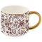 Brown Delft 14 oz Gold Handle Coffee Mug