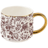 Brown Delft 14 oz Gold Handle Coffee Mug