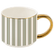 Green Stripe 14 oz Gold Handle Coffee Mug